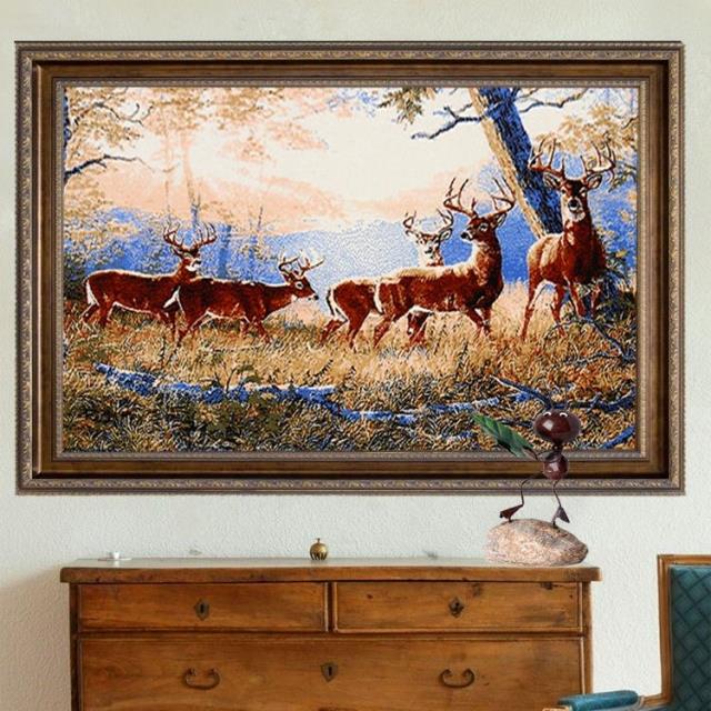 Authentic Mongolian 100% Pure Wool Imported Tapestry, Deer Wall Tapestry for Living Room, Bedroom, Study, Free Shipping