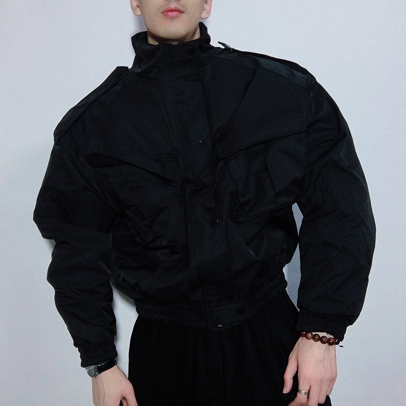 Men's Bomber Jacket Cotton Coat Winter Padded Jacket Baseball Uniform Air Force 2021 Thick Spring and Autumn Trendy ins Stand Collar American Style