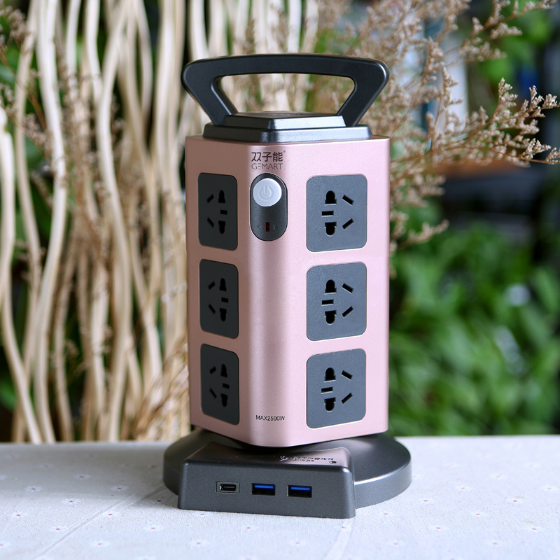 Vertical Socket with Lightning Protection and Surge Protection, Pd20W Fast Charging, 18W Tower-Type Household Multi-Functional Power Strip Extension Cord Vertical Socket with Lightning Protection and Surge Protection, Pd20W Fast Charging, 18W Tower-Type Household Multi-Functional Power Strip Extension Cord