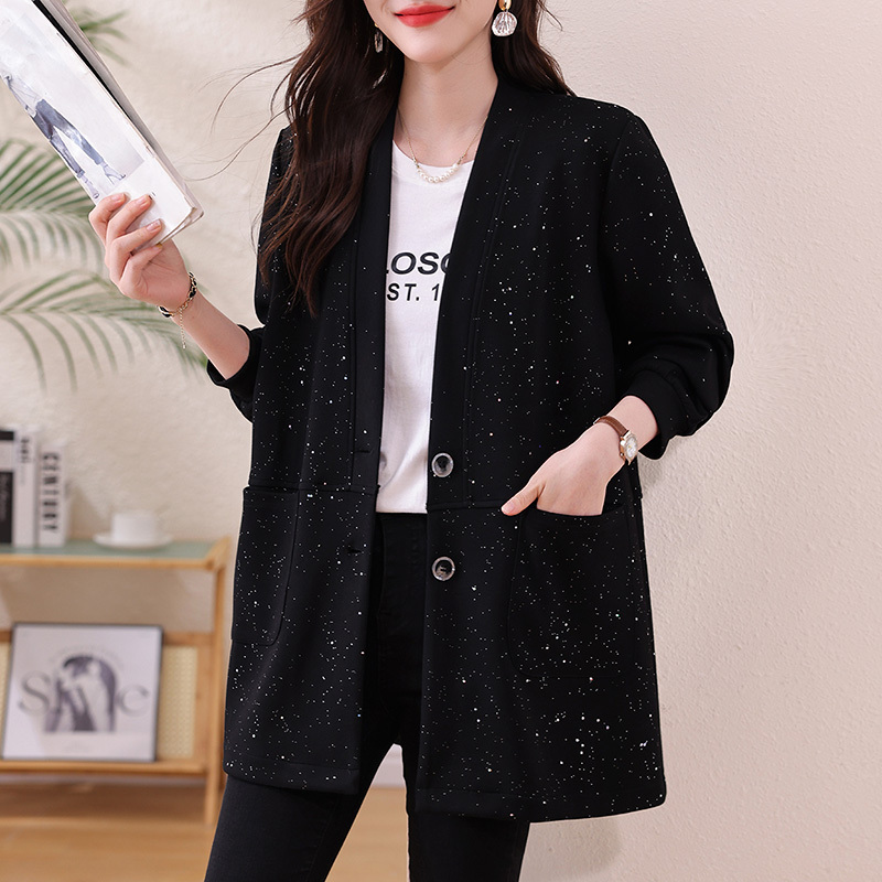 Very Pretty Plus-Size Sequin Thin Jacket for Women, Large Size Spring Outfit, High-End Loose Casual Cardigan Top 100kg Very Pretty Plus-Size Sequin Thin Jacket for Women, Large Size Spring Outfit, High-End Loose Casual Cardigan Top 100kg