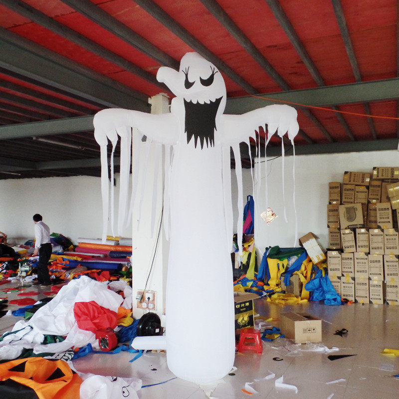 Inflatable Halloween Skull White Ghost Nigger Black Ghost Card Ventilation Die Glowing Pumpkin Light Bar Door Head Decorative Props Customised