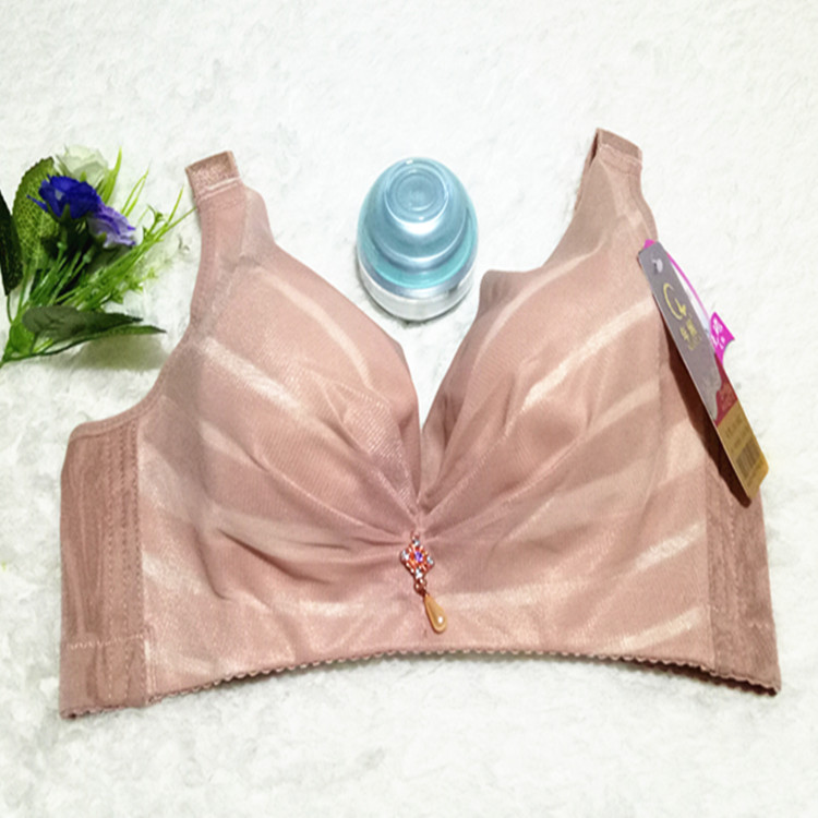 Siêu mỏng không có miếng bọt biển kích thước lớn đồ lót không có vòng thép lớn cup big ngực mũm mĩm MM điều chỉnh thông gió áo ngực đồ lót ren
