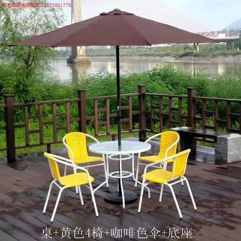 Bàn ghế ngoài trời giải trí bằng nhựa rèn ban công sân vườn vườn phơi nắng đặt đồ nội thất màu trắng ngoài trời bàn ghế ngoài trời giá rẻ