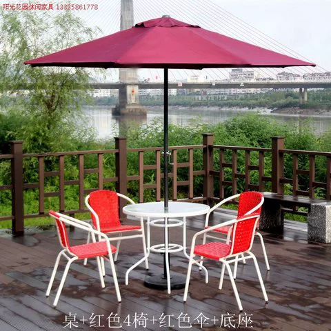 Bàn ghế ngoài trời giải trí bằng nhựa rèn ban công sân vườn vườn phơi nắng đặt đồ nội thất màu trắng ngoài trời bàn ghế ngoài trời giá rẻ