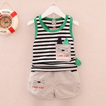 One-year-old boy summer clothes 0 boys and children two pieces 3 sets 4 cute childrens clothes 5 summer clothes 1 baby 2 tide