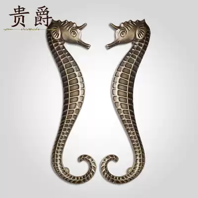 Glass door handle large door handle Chinese bronze wooden door handle door glass pull door handle special shape custom