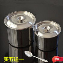  Stainless steel round oil basin deepened and thickened with lid seasoning bottle Egg beating basin and basin seasoning cylinder flavor cup