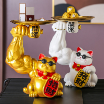 Fortune-making muscle Kirin arm Front Desk Treasure Cat Gold Decoration Creative Living Room Admission Pendulum for Home Opening Gifts Gifts