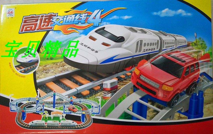 Lixin rail high-speed transit line 456 puzzle assembled electric combination rail car train toy rail car