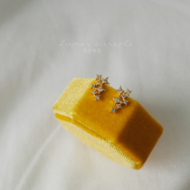 The moon has a voice to have a light star ear nail s925 silver pin is a small dot and also a careful machine winter gift