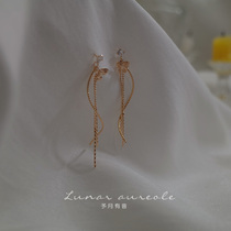 Month to month with sound s925 silver ear nail Andromeda Butterfly Ear Pendant Long Arc Girl Sensation Gift New Pindi Woman