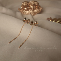 YoMonth with sound butterfly knot length Ear Nail Line Sensation Brief Advanced Sensation Earrings With Collarbone Earrings Gift Woman