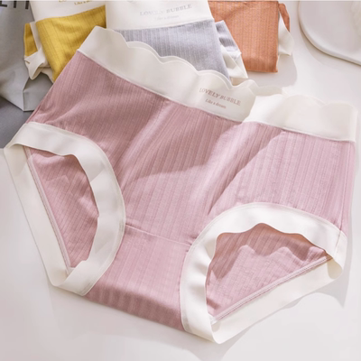 【4条装】新隐女士内裤无痕条纹轻薄性感