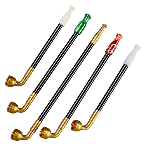 Традиционная дымовая борьба с сухой дымом горшок старый -модный чистый медный медный ручной работы с твердым деревом сигарет дымов