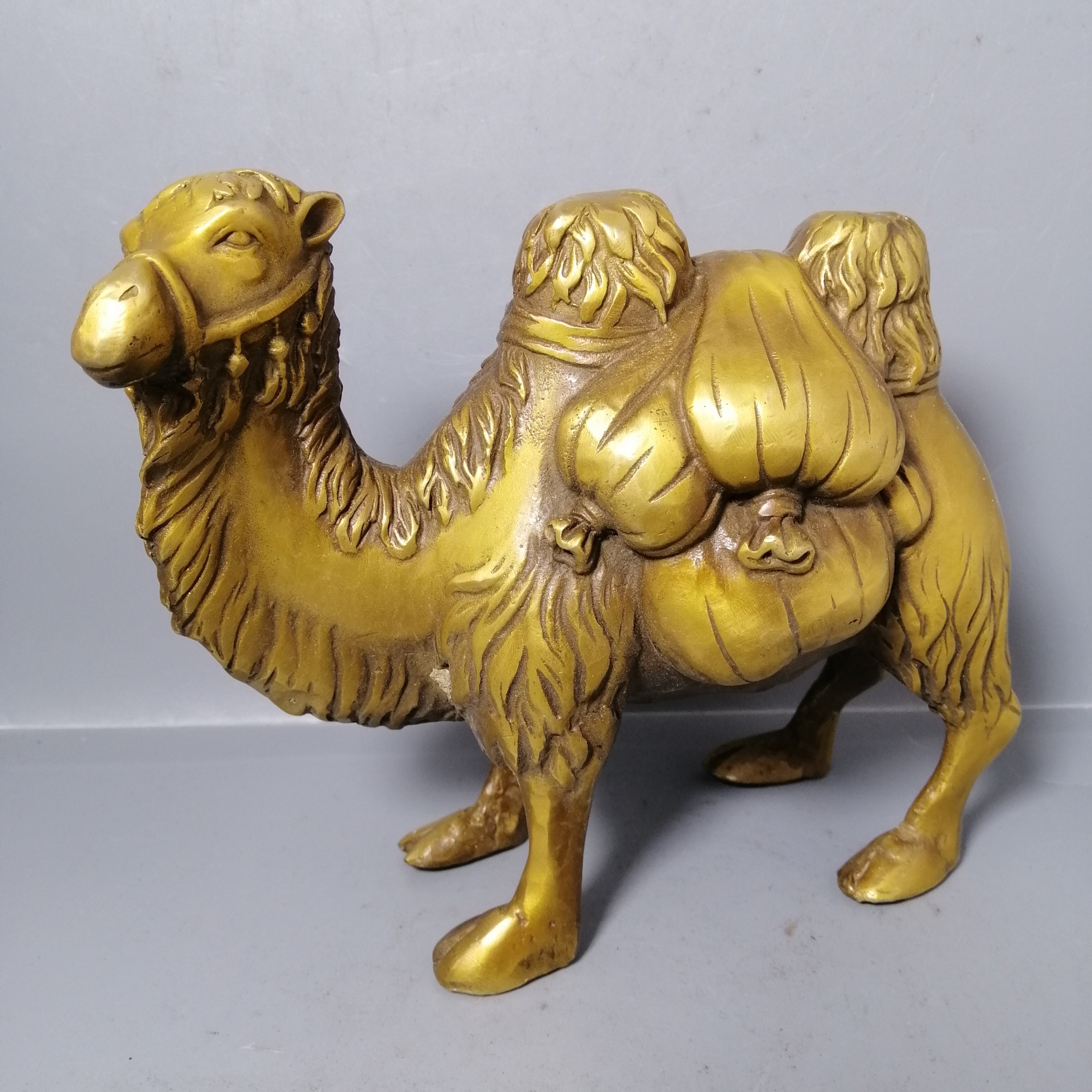 Seiko Pure Copper Large Brass Bactrian Camel Home Office Ornament Pure Copper Camel Ornament Interior Decoration Process