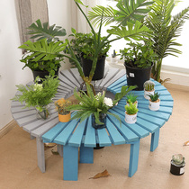 Embalming wood garden flower stool balcony leaning against wall flower shelf stool solid wood flowerpots stool multi-meat floor shelve placement