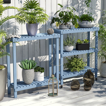 Indoor Balcony Solid Wood Quality Flower Shelf Floor Type Wooden Multilayer Multi-Meat Flower Pot Plant Flower Raising Flower Shelf Living Room