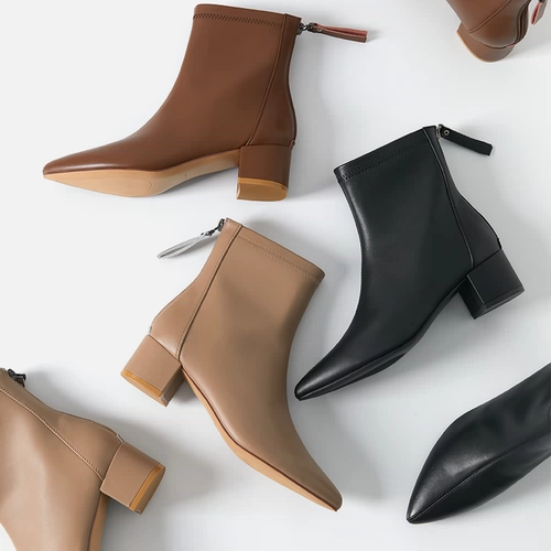 Элегантные флисовые комфортные универсальные высокие короткие сапоги, три цвета, яркий броский стиль