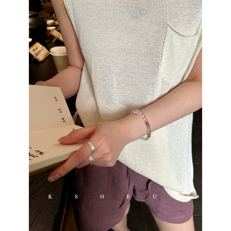 Sister K Ksoeur【Rainbow Bean】White Crystal Multi-Gemstone Crystal Bracelet Diversity