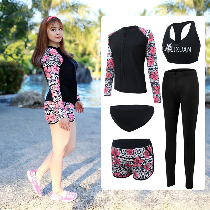 The new swimsuit fashion romantic couple with five sets of women's three sets