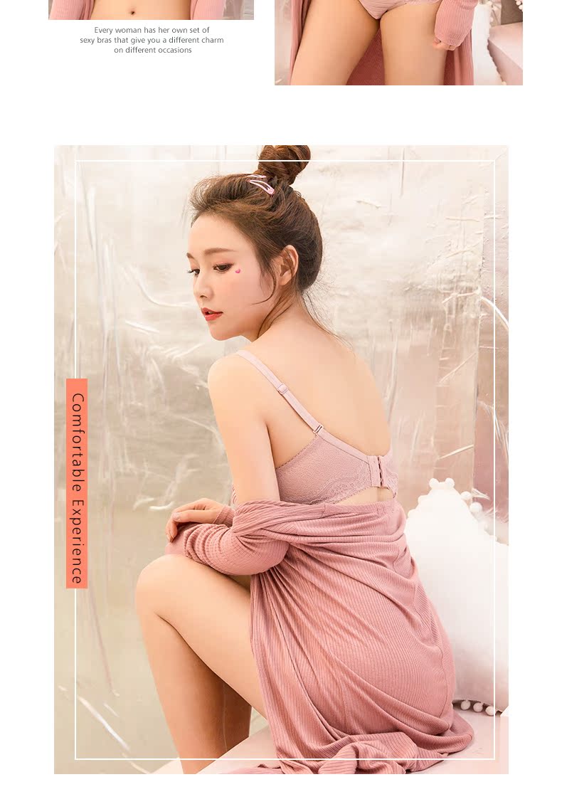 Xếp li nửa ly mỏng và mỏng liền mạch áo ngực cô gái đồ lót mùa hè thoải mái thu thập áo ngực gợi cảm mà không cần vòng thép áo ngực bầu