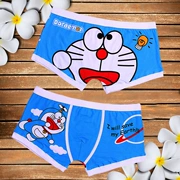 2 túi quà tặng cotton phim hoạt hình đồ lót nam boxer đồ lót dễ thương 哆 Một cỗ máy mơ mộng mèo xanh béo