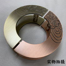 Chinese antique door handle Glass door handle Pair-mounted semicircular sliding door Solid wood door carved bronze handle