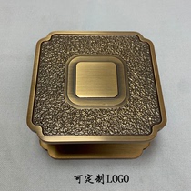 Chinese antique door handle Tempered glass door handle Hotel box to install wooden door Yellow bronze handle square