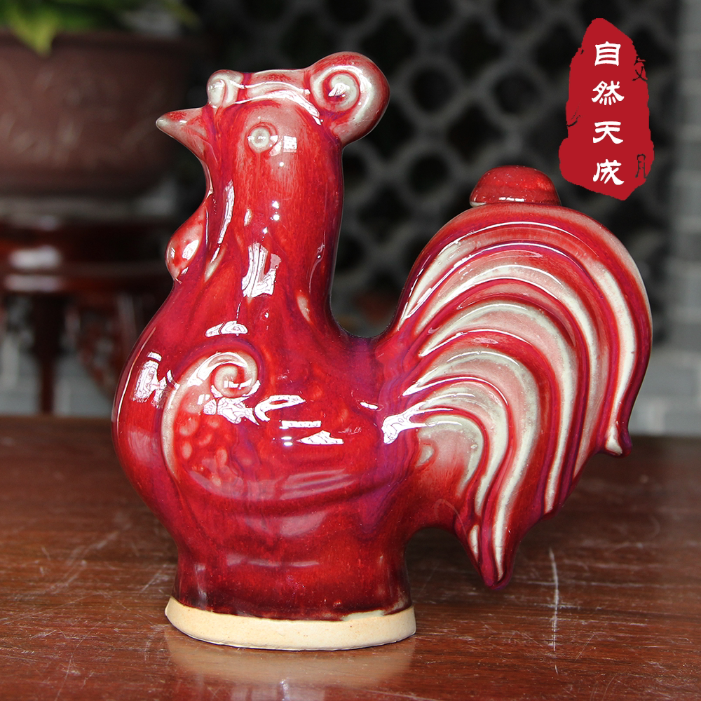 Household 500ml antique personalized liquor with lid wine jar retro sealed classical ceramic wine bottle 1 catty zodiac chicken