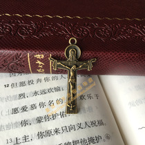 Bronze Saint * three small bitter like rosary beads accessories