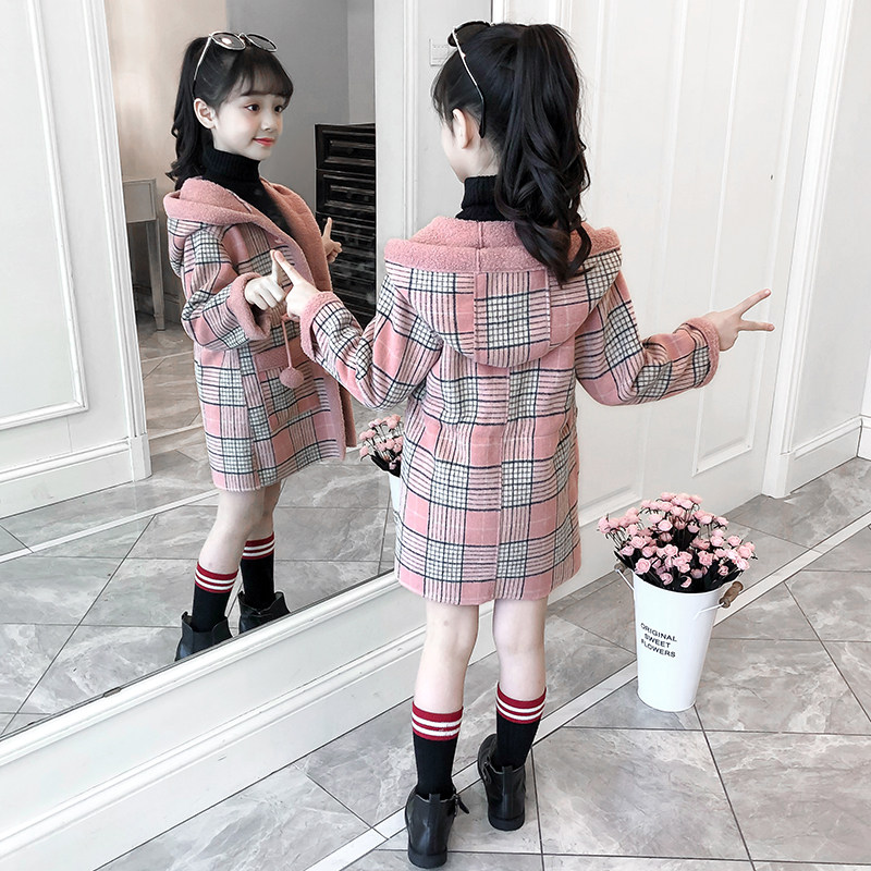 Girl's big coat 2022 new autumn and winter net red ocean sent in winter thickened lamb wool warm coat