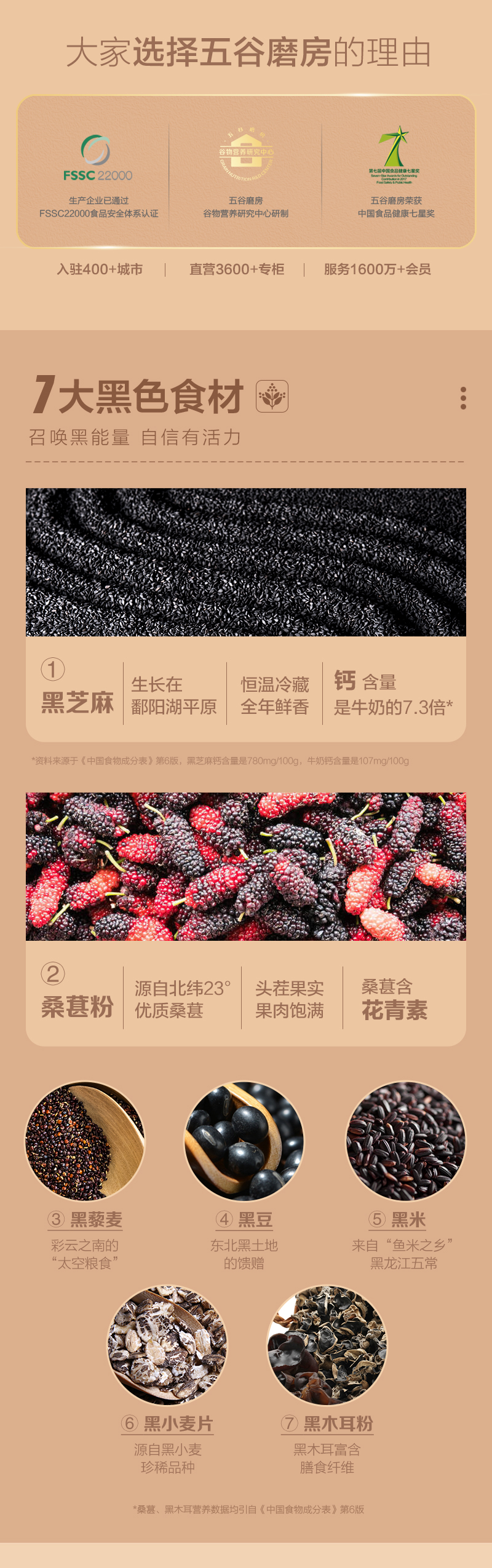 五谷磨房 核桃芝麻桑葚代餐粥 600g 图2