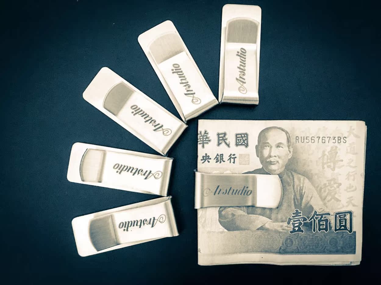 ARSTUDIO sáng tạo kim loại tiền giấy clip kinh doanh bộ thẻ ví đựng tiền nữ mini