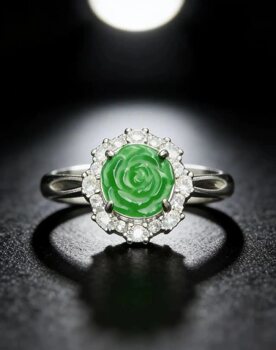 Natural grade a jade green ring
