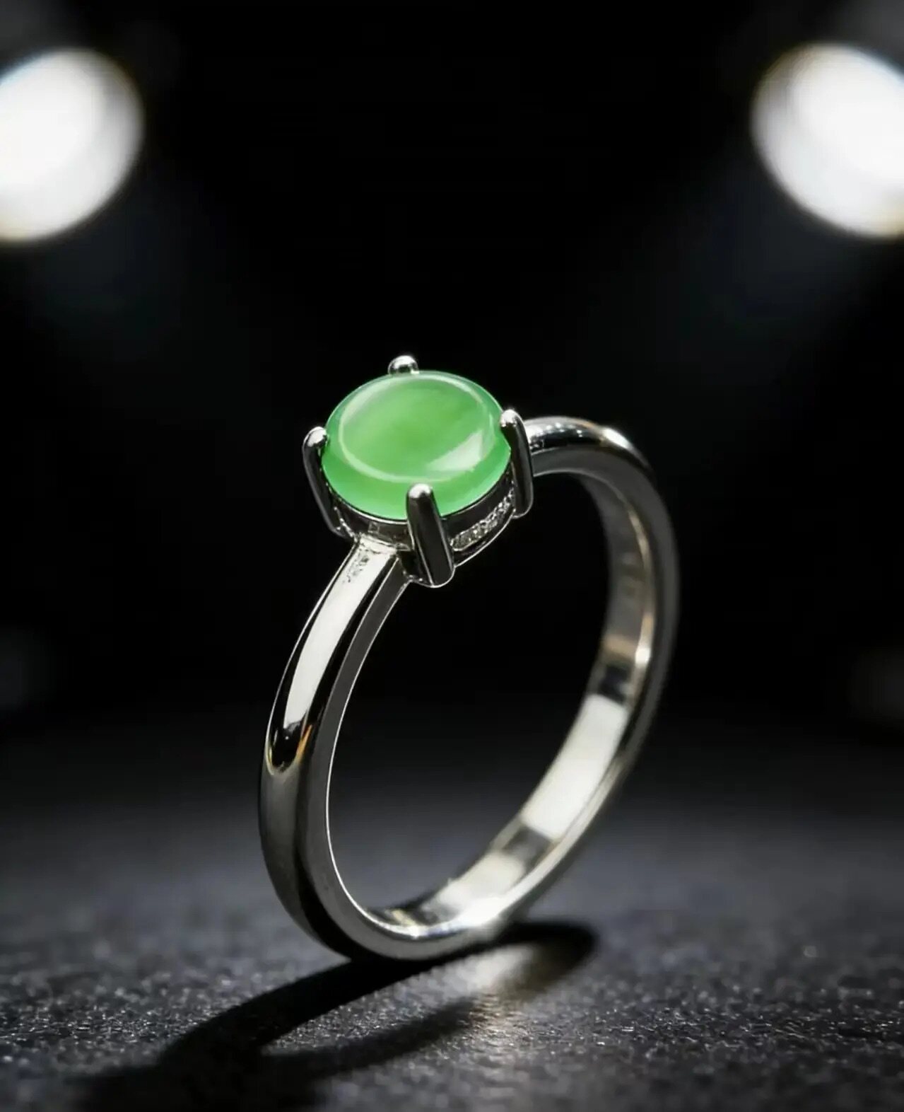 Natural grade A jade green ring