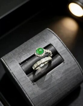 Natural grade a jade green ring