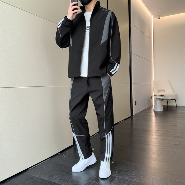 Woodpecker casual sports suit men's spring and autumn new trendy brand with handsome charge jacket two-piece set