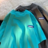 Tide, трендовая футболка с коротким рукавом для отдыха, свободный крой, оверсайз, круглый воротник