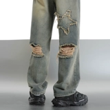 Летние тонкие ретро джинсы, штаны, в американском стиле, свободный прямой крой