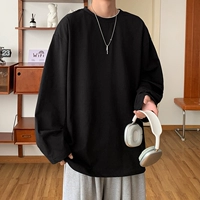 Черный хлопковый лонгслив