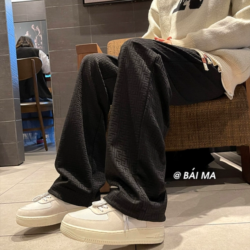 Трехмерные весенние штаны, белые джинсы с начесом, свободный прямой крой, оверсайз