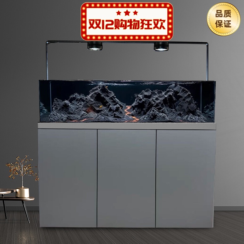 Blue Glass Bottom Filter for Extremely Narrow Stream Tanks, Black and White Gray Water Knife, Ultra-White Grass Tank, Company Living Room Bottom Filter, Goldfish Tank, No Need to Change Water