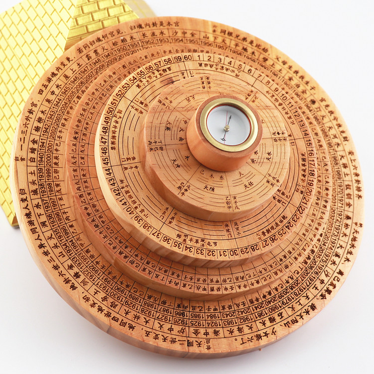  Peach wood Qimen Dun Jia Xuan Ming Compass I Ching live solution Multi-function turntable Town house evil fortune