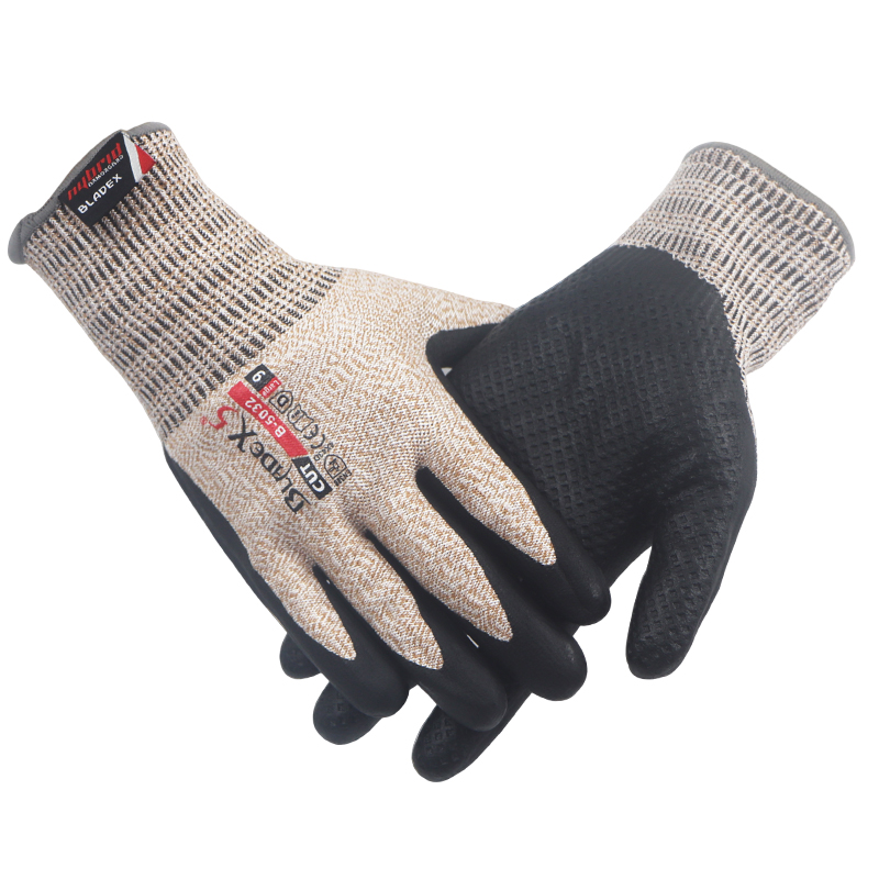 Serit B5032 foaming coating 5 level cutting gloves wear resistant anti - slip oil sheet metal automaker machining