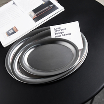  Yiming Korean Nordic ins metal 304 Stainless steel oval coffee delivery tray Snack cake plate