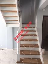 Manufacturer American red oak overall guardrail forest and hall stairs glass connection steel accessories rust stainless steel column accessories