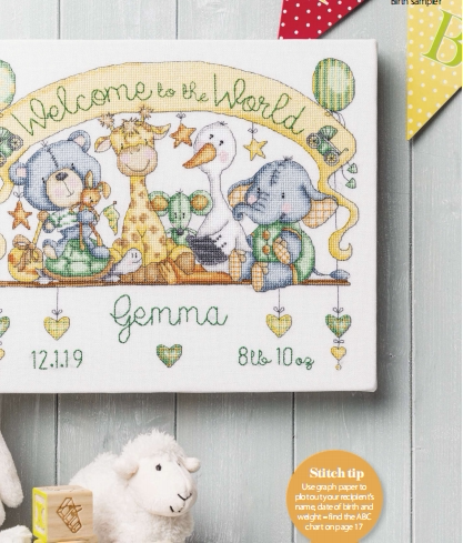 Cross Stitch Gold 152 Flag - Birthday Party