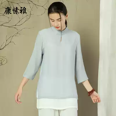 Kang Ya yoga meditation clothes female Chinese style autumn and winter Zen new cotton linen fairy Qi Zen clothing two-piece suit