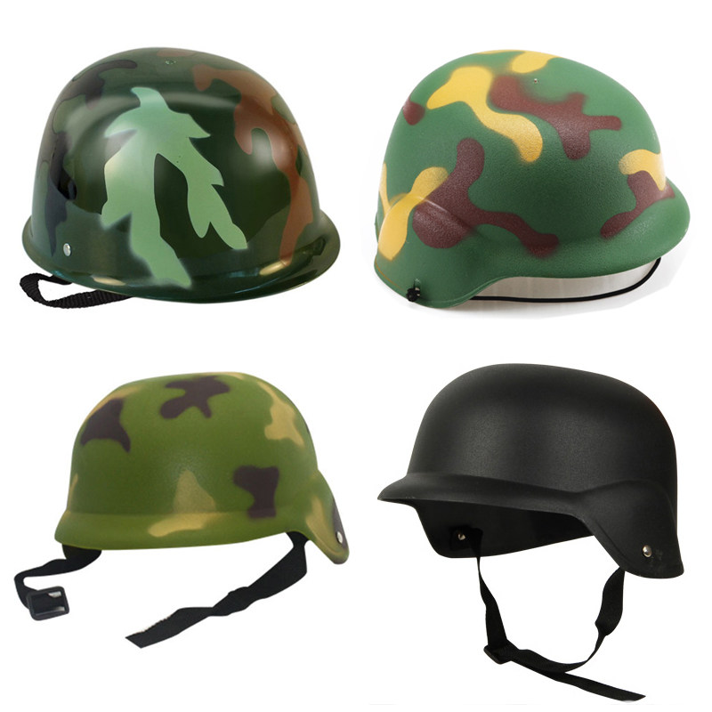 Camouflak Green Soldiers Combat Helmets Kindergarten Military Training Field Games Children Toys Plastic Hat Performance Props-Taobao
