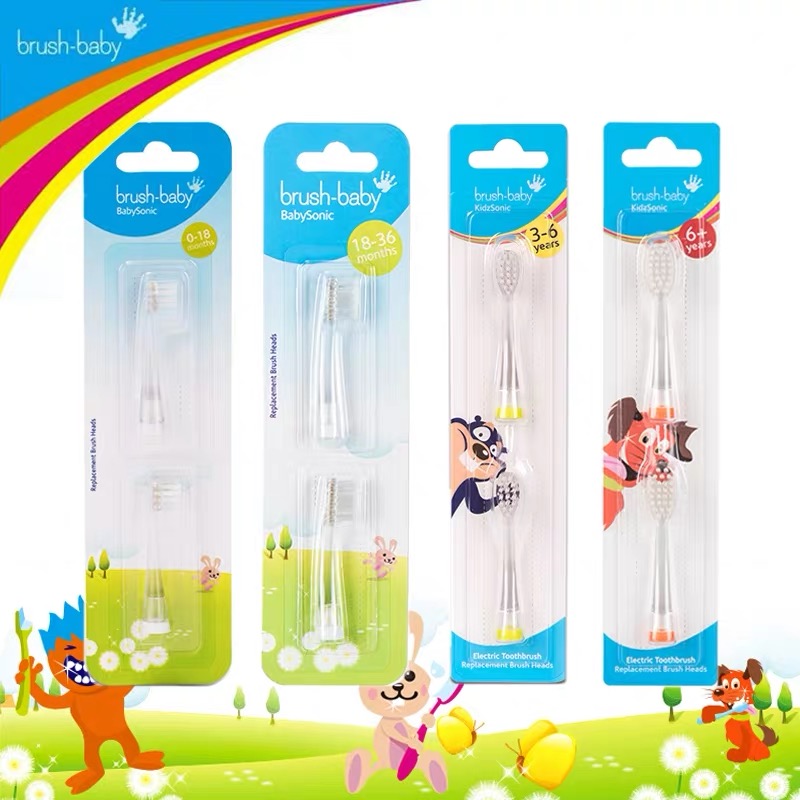 British brush baby 100 brushed baby brush head 3-6 years old Child electric toothbrush sound shock replacement 18-36